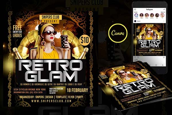 Retro Event Flyer Templates – Free & Premium Printable PSD, Ai, Word, Doc, InDesign, Vector, EPS, PNG, TIFF Formats Download